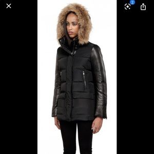 MACKAGE BLACK WINTER DOWN JACKET WITH FUR HOOD